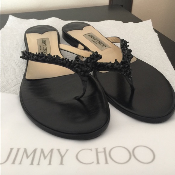 Jimmy Choo Shoes - Jimmy Choo thong sandals with embellishments.